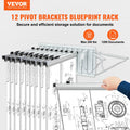 Wall Mount Blueprint Rack 12 Pivot Brackets Storage Holder