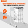 Mobile Blueprint Storage Rack 12 Pivot Brackets Adjustable Height