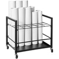 Blueprint Storage Rack 20 Slots Mobile Cart Wheels Map Poster Holder