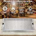 304 Stainless Steel Beer Drip Tray Kegerator with Cover 4 Pads
