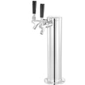 Kegerator Tower Kit, Dual Taps Beer Conversion Kit, Stainless Steel Keg Beer Tower Dispenser with Dual Gauge W21.8 Regulator & A-System Keg Coupler, Beer Drip Tray for Party Home