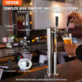 Kegerator Tower Kit Dual Taps Stainless Steel Beer Dispenser W21.8