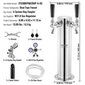 Kegerator Tower Kit Dual Taps Stainless Steel Beer Dispenser W21.8
