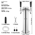 Dual Tap Beer Kegerator Tower Kit Stainless Steel Self-Closing