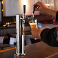 Dual Tap Beer Kegerator Tower Kit Stainless Steel Self-Closing