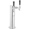 Dual Tap Beer Kegerator Tower Kit Stainless Steel Self-Closing