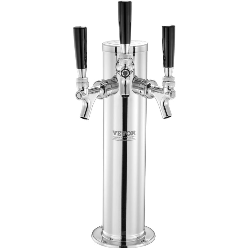 VEVOR Triple Tap Stainless Steel Beer Tower Kegerator Dispenser Kit