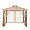 Gazebo Netting Replacement, Fit Most 10 x 10 x 7 FT Gazebo Curtain, Outdoor Garden Net, 4-Panel Sidewall Mesh Net, Patio Midge Netting with Double Zipper, Canopy Screen (Netting Only)