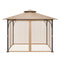 Gazebo Netting 10x10ft 4-Panel Midge Mesh Zipper Curtain Patio Screen
