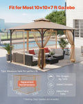 Gazebo Netting 10x10ft 4-Panel Midge Mesh Zipper Curtain Patio Screen