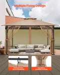 Gazebo Netting 10x10ft 4-Panel Midge Mesh Zipper Curtain Patio Screen