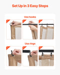 Gazebo Netting 10x10ft 4-Panel Midge Mesh Zipper Curtain Patio Screen