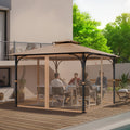 Gazebo Netting 10x10ft 4-Panel Midge Mesh Zipper Curtain Patio Screen