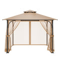 Gazebo Netting 10x10ft 4-Panel Midge Mesh Zipper Curtain Patio Screen