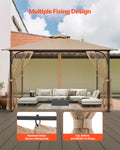 Gazebo Netting 10x12ft 4-Panel Mesh Sidewall Curtain Double Zipper