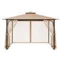 Gazebo Netting 10x12ft 4-Panel Mesh Sidewall Curtain Double Zipper