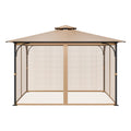 Gazebo Netting 10x12ft 4-Panel Mesh Curtain Sidewall Midge Net Double Zip