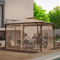 Gazebo Netting 10x12ft 4-Panel Mesh Curtain Sidewall Midge Net Double Zip