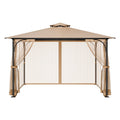 Gazebo Netting 10x12ft 4-Panel Mesh Curtain Sidewall Midge Net Double Zip
