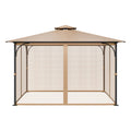 Gazebo Netting 10x12ft 4-Panel Mesh Curtain Sidewall Midge Net Double Zip