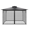 Gazebo Netting 12x12 4-Panel Midge Mesh Net Patio Canopy Curtain Zipp