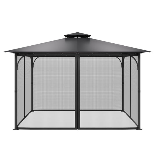Gazebo Netting 12x12 4-Panel Midge Mesh Net Patio Canopy Curtain Zipp