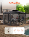 Gazebo Netting 12x12 4-Panel Midge Mesh Net Patio Canopy Curtain Zipp