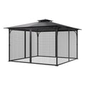 Gazebo Netting 12x12 4-Panel Midge Mesh Net Patio Canopy Curtain Zipp