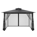 Gazebo Netting 12x12 4-Panel Midge Mesh Net Patio Canopy Curtain Zipp