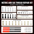 49-Piece Thread Chaser Set, UNC UNF and Metric Thread Restorer Tool, Rethreading Tool Kit with 22 Taps 24 Dies 3 Thread Files Storage Case, Heat Treated Steel, for Mechanics DIY Enthusiasts