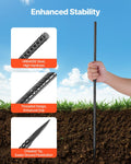 Rebar Stakes 12mm 609.6mm Galvanized Steel 20-Pack Tent Anchors