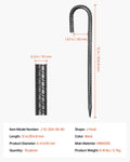 Rebar Stakes 10mm 16-Pack Galvanized Steel Ground Anchors Tent