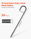 Rebar Stakes 10mm 406.4mm Galvanized 24-Pack Ground Anchors