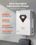 Hybrid Solar Inverter 6000W Pure Sine Wave 220V MPPT Charger