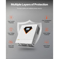 Hybrid Solar Inverter, 3500W, All in One Pure Sine Wave Power Inverter Charger, 220V AC, with Built-in 100A MPPT Solar Charger Controller, for Off-Grid System Lead Acid Lithium Battery