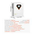 Hybrid Solar Inverter, 3500W, All in One Pure Sine Wave Power Inverter Charger, 220V AC, with Built-in 100A MPPT Solar Charger Controller, for Off-Grid System Lead Acid Lithium Battery