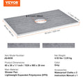 Shower Curb Kit 1524x965mm Central Drain Waterproof Pan