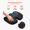 Seat Cushion, Memory Foam Seat Chair Cushion for Pressure Relief, Soft & Breathable Wheelchair Seat Pad with Removable Cover for Travel, Office, Car, Airplane - Lightweight and Portable