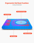 Cooling Gel Seat Cushion Hip Back Pressure Relief Chair Pad