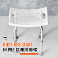 Shower Chair, Adjustable Height Shower Stool with Built-in Handles, Shower Seat for Inside Shower or Tub, Non-Slip Bench Bathtub Stool Seat for Elderly Disabled Handicap, 158.8 kg Capacity