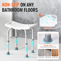 VEVOR Shower Chair Adjustable Height Non-Slip Bench Seat 158.8kg Capacity