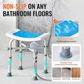 Shower Chair Adjustable Height Stool Crossbar 226.8kg Capacity