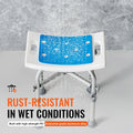 Shower Chair Adjustable Height Stool Crossbar 226.8kg Capacity
