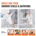 Shower Chair Adjustable Height Stool Crossbar 226.8kg Capacity
