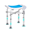 Shower Chair Adjustable Height Stool Crossbar 226.8kg Capacity