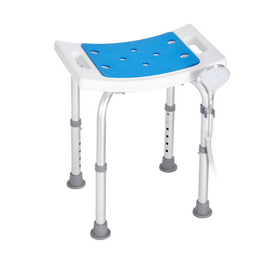 Shower Chair Adjustable Height Non-Slip Bench 158.8kg Capacity