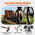 Bike Trailer Kids Double Seat 40kg 2-in-1 Stroller Foldable Orange
