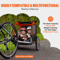 Bike Trailer 2-in-1 Toddler Double Seat 45kg Foldable Stroller