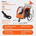 Bike Trailer 2-in-1 Toddler Double Seat 45kg Foldable Stroller