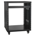 12U AV Rack Stand 136kg Capacity Lockable Casters Audio Video